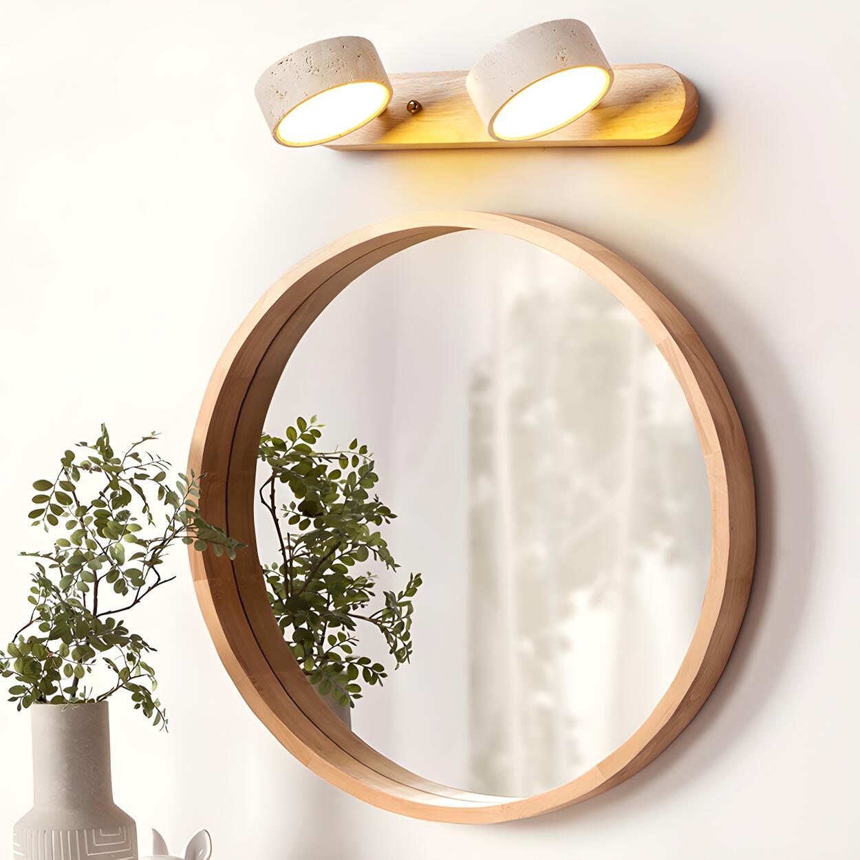 Modern Stone Circular Multi-Light LED Vanity Light