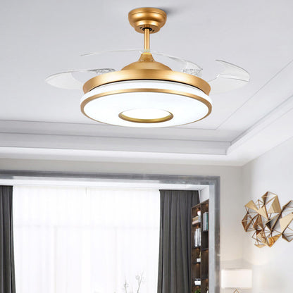 Modern Stylish Metal Round Ceiling Fan with LED Light