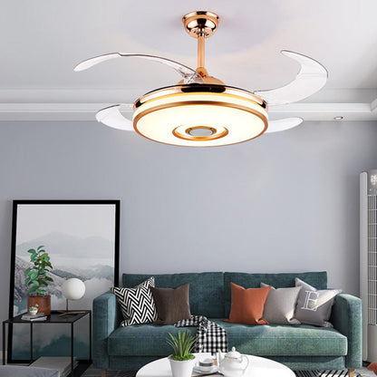 Modern Stylish Metal Round Ceiling Fan with LED Light