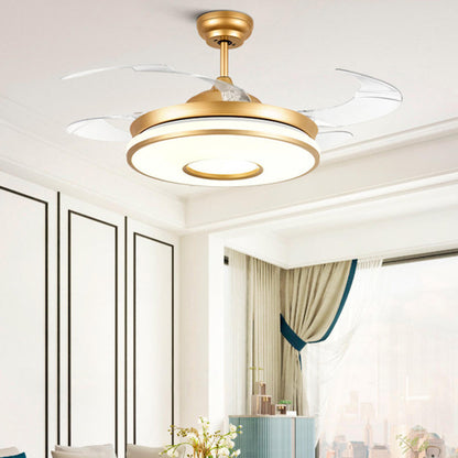 Modern Stylish Metal Round Ceiling Fan with LED Light