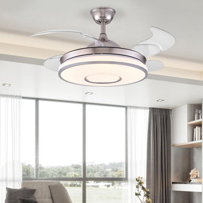 Modern Stylish Metal Round Ceiling Fan with LED Light