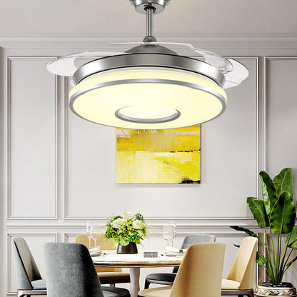 Modern Stylish Metal Round Ceiling Fan with LED Light