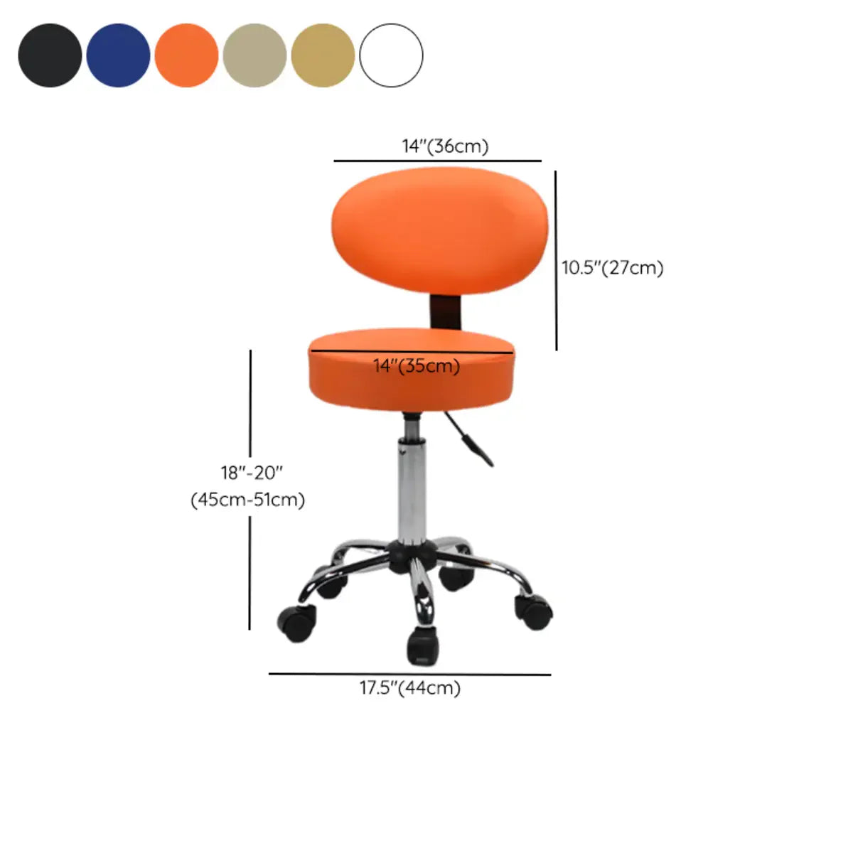 Modern Swivel Office Stool Alloy Multiple Colors