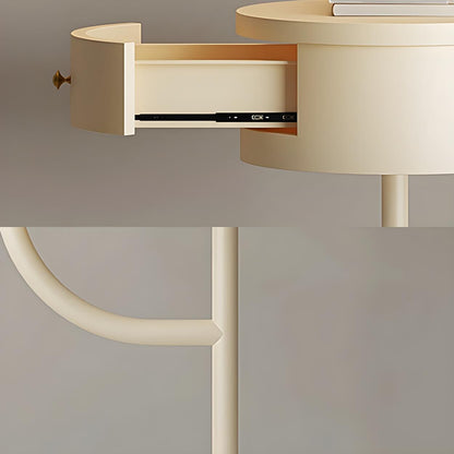 Modern White Dome and Arc Floor Lamp with Storage