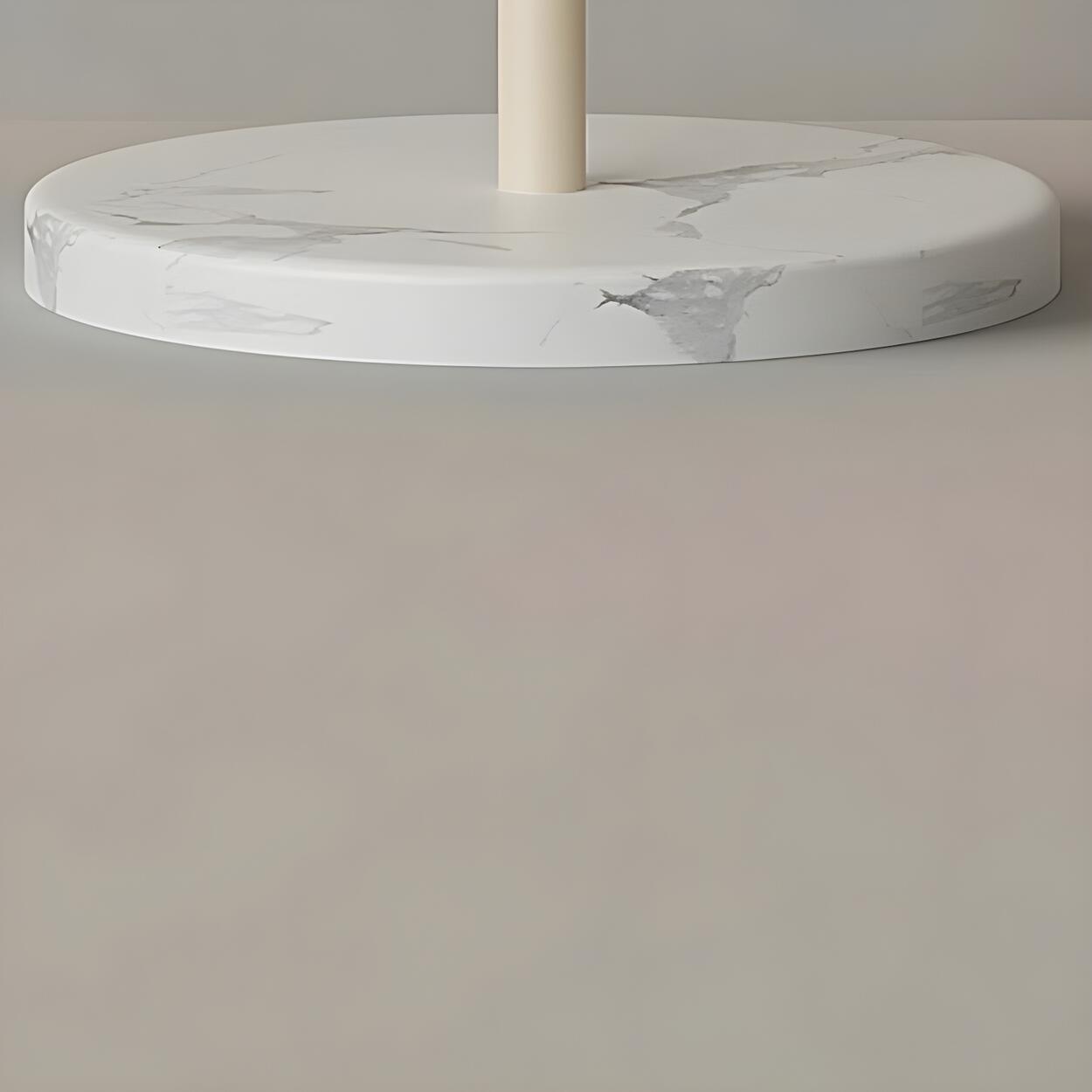 Modern White Dome and Arc Floor Lamp with Storage