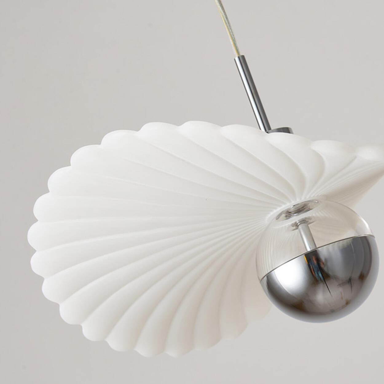 Modern White Shell Pendant Light Adjustable Height