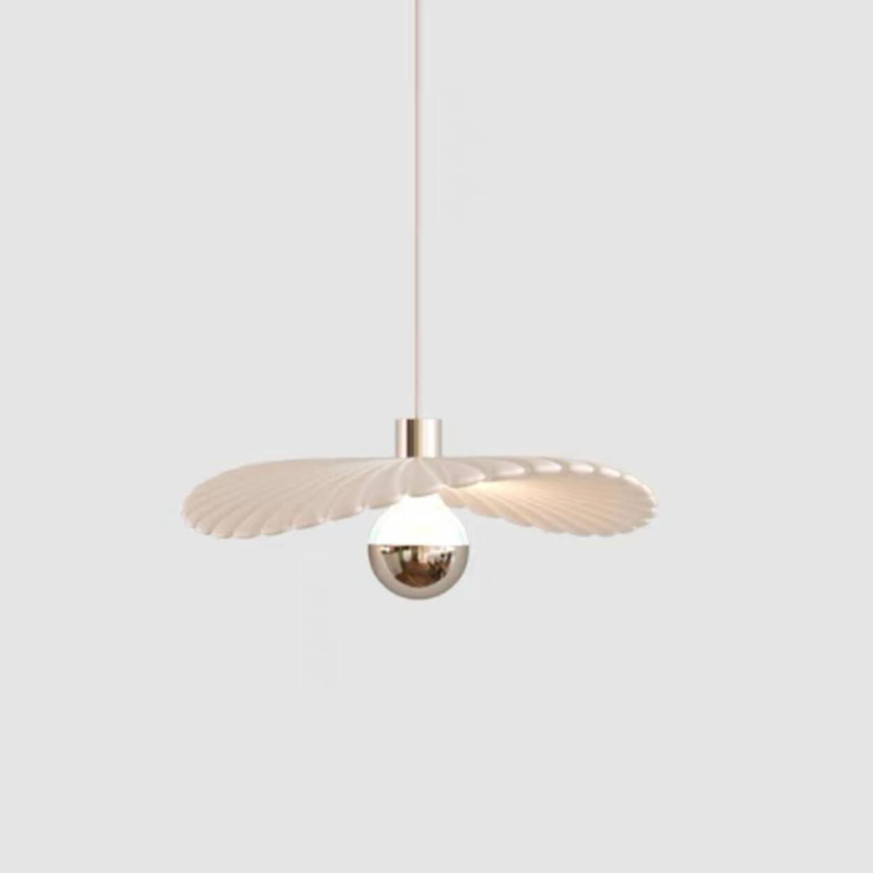 Modern White Shell Pendant Light Adjustable Height