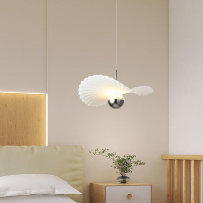 Modern White Shell Pendant Light Adjustable Height