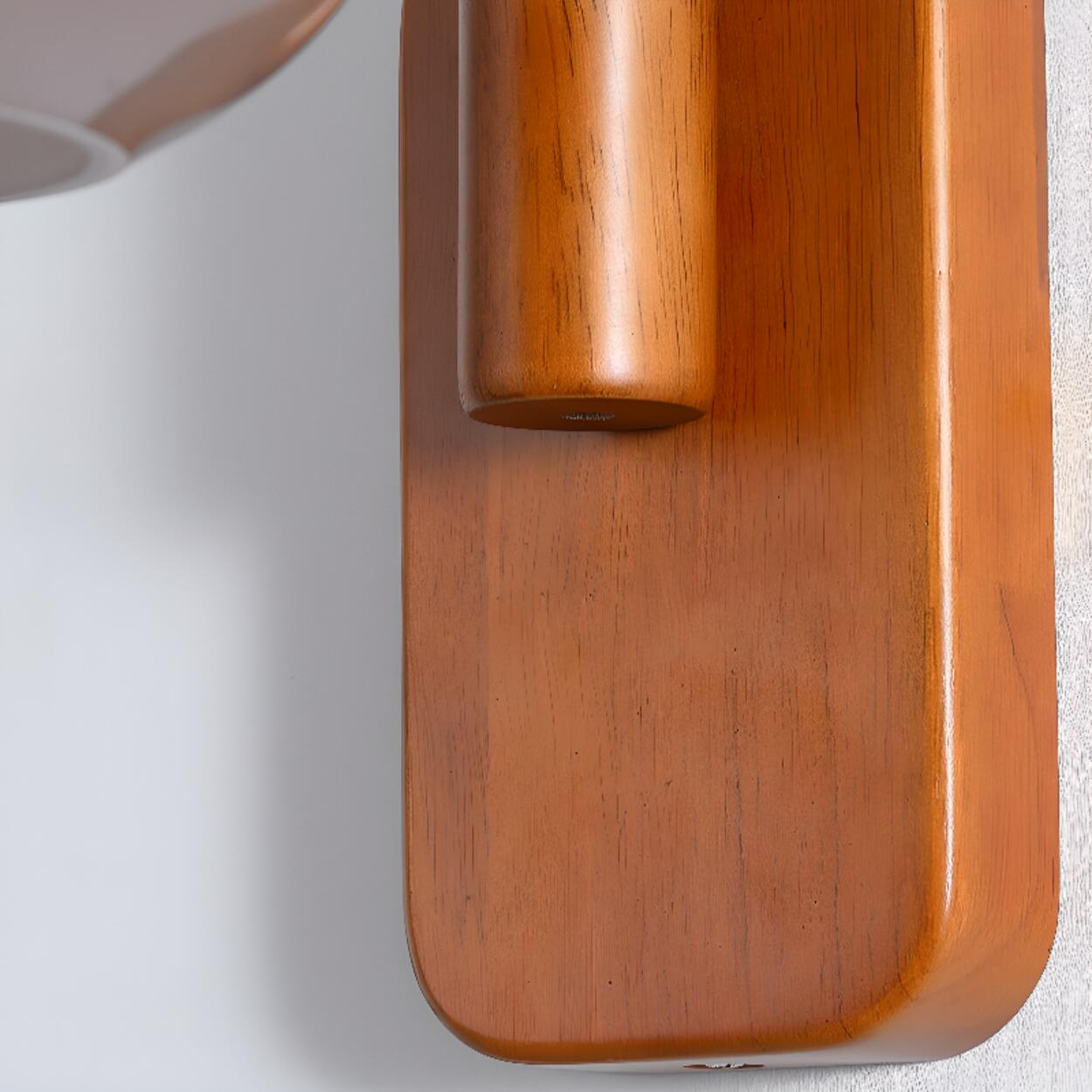 Modern Wood White Curved Arm Sconce