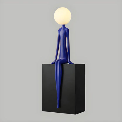 Modern Yellow Statue Abstract Resin LED Floor Lamp