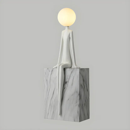 Modern Yellow Statue Abstract Resin LED Floor Lamp