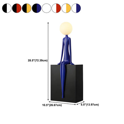 Modern Yellow Statue Abstract Resin LED Floor Lamp