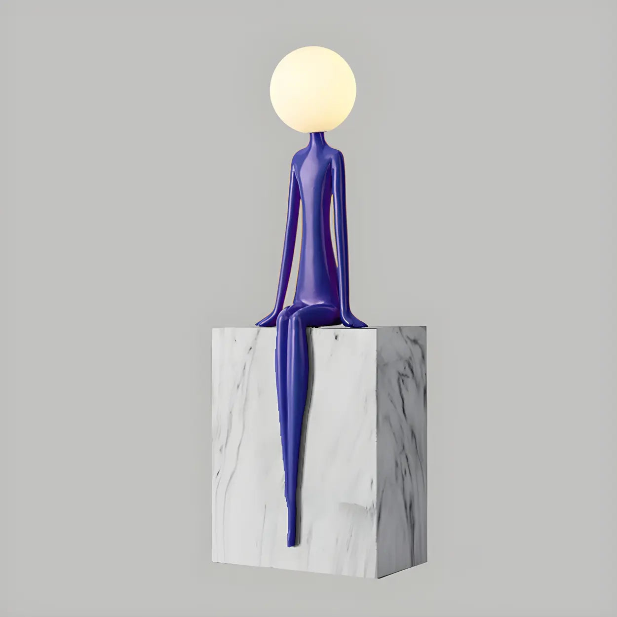 Modern Yellow Statue Abstract Resin LED Floor Lamp