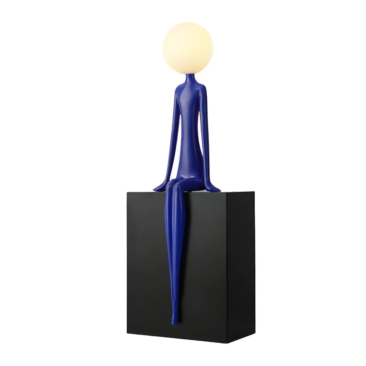 Modern Yellow Statue Abstract Resin LED Floor Lamp