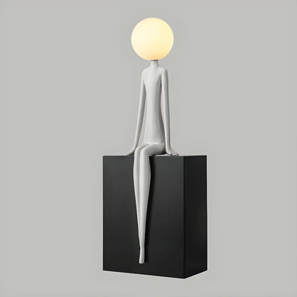 Modern Yellow Statue Abstract Resin LED Floor Lamp