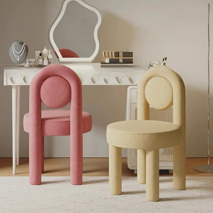 Multi-Color Circular Upholstered Solid Color Vanity Stool