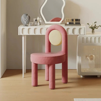 Multi-Color Circular Upholstered Solid Color Vanity Stool