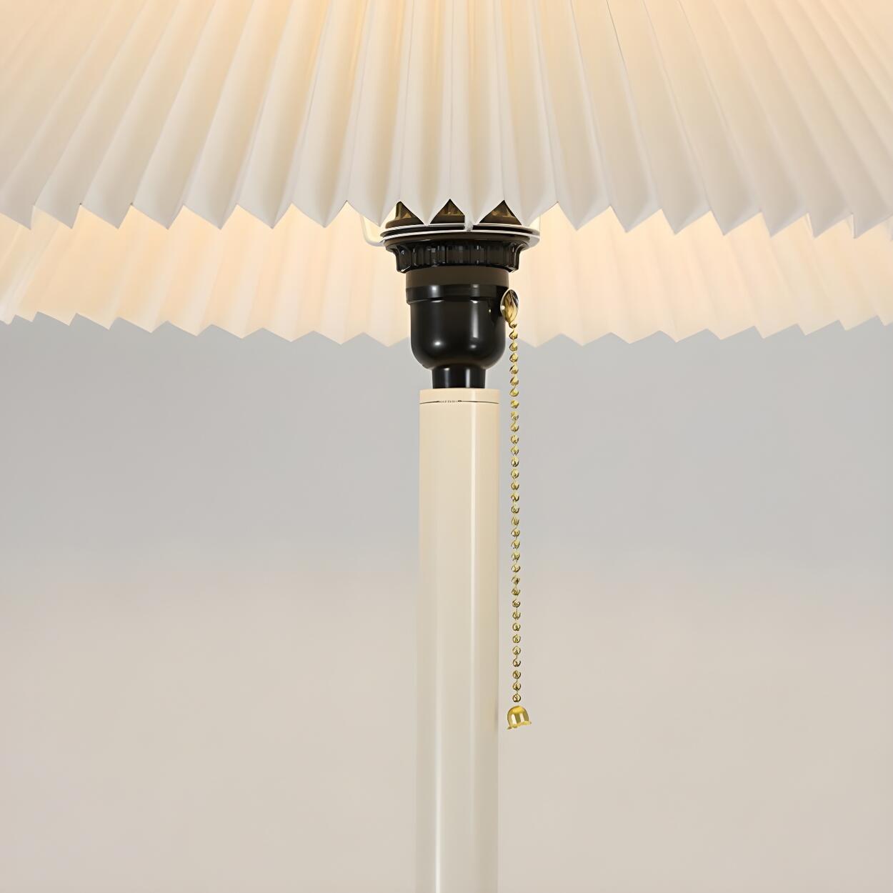 Multi-Functional Pleated Shade Floor Lamp with Shelves