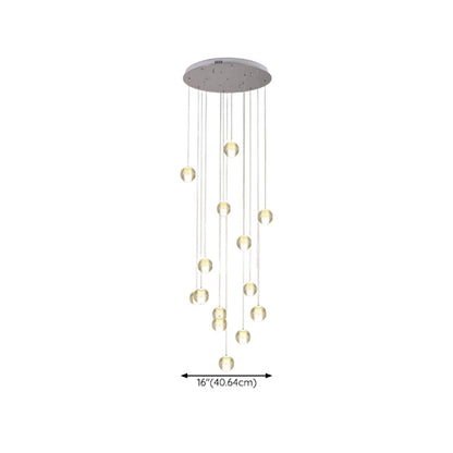 Multi-Globe Cluster Clear Glass Crystal Pendant Light