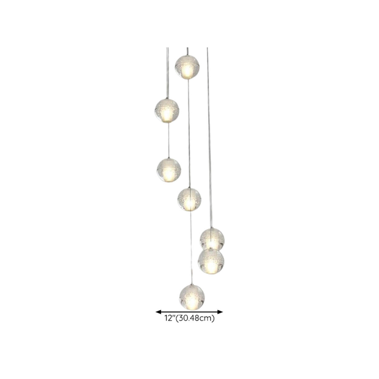 Multi-Globe Cluster Clear Glass Crystal Pendant Light