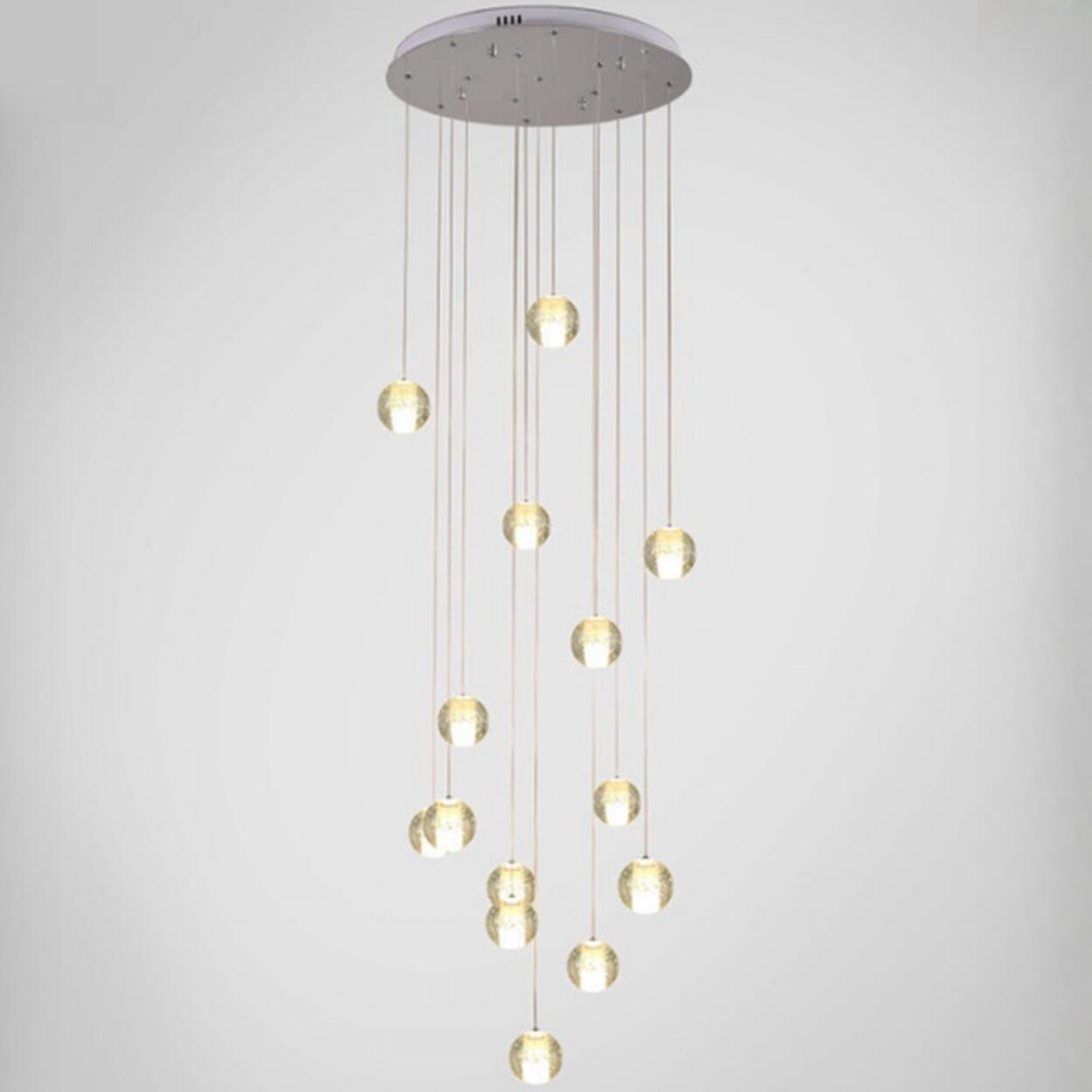 Multi-Globe Cluster Clear Glass Crystal Pendant Light