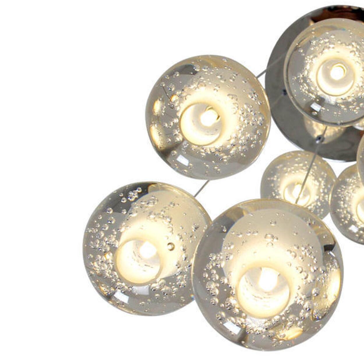 Multi-Globe Cluster Clear Glass Crystal Pendant Light