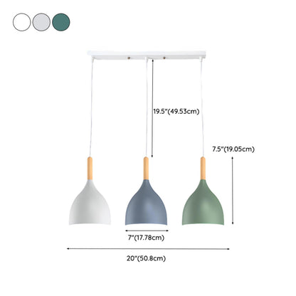 Multicolor Modern 3-Light Cone Island Pendant Light