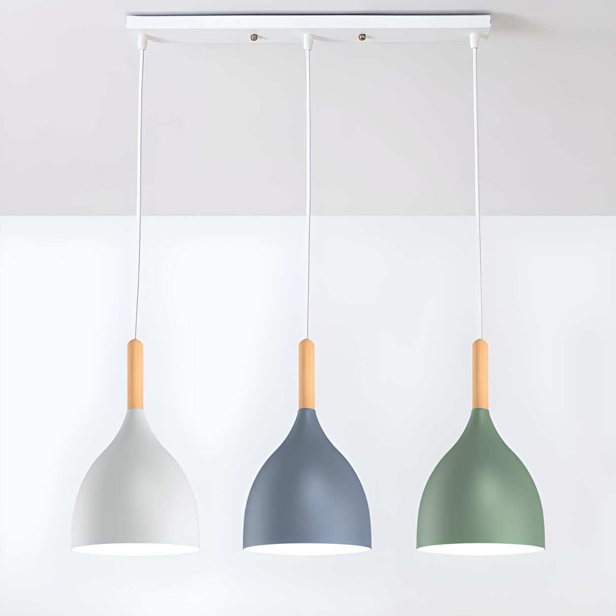 Multicolor Modern 3-Light Cone Island Pendant Light