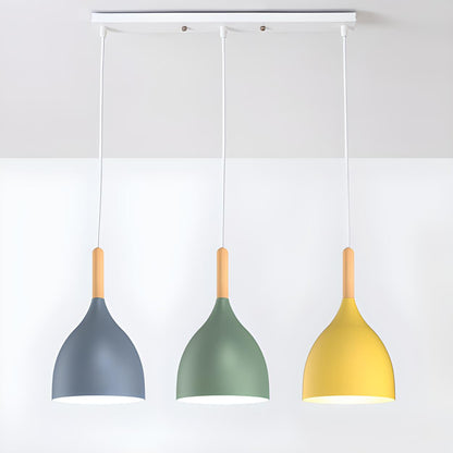 Multicolor Modern 3-Light Cone Island Pendant Light