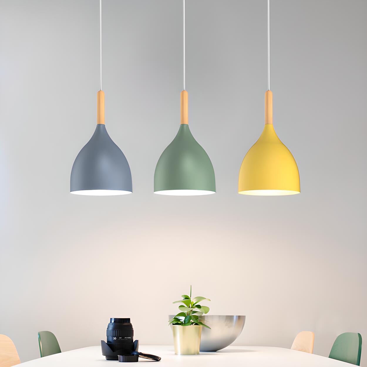 Multicolor Modern 3-Light Cone Island Pendant Light