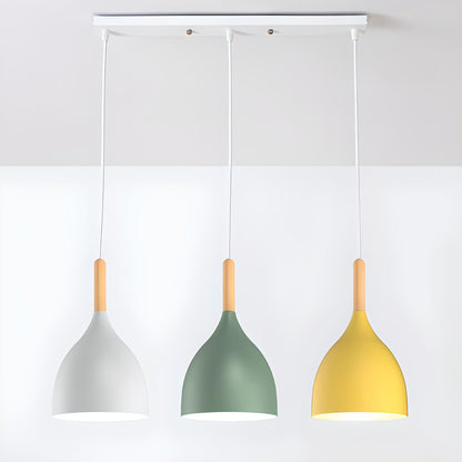 Multicolor Modern 3-Light Cone Island Pendant Light