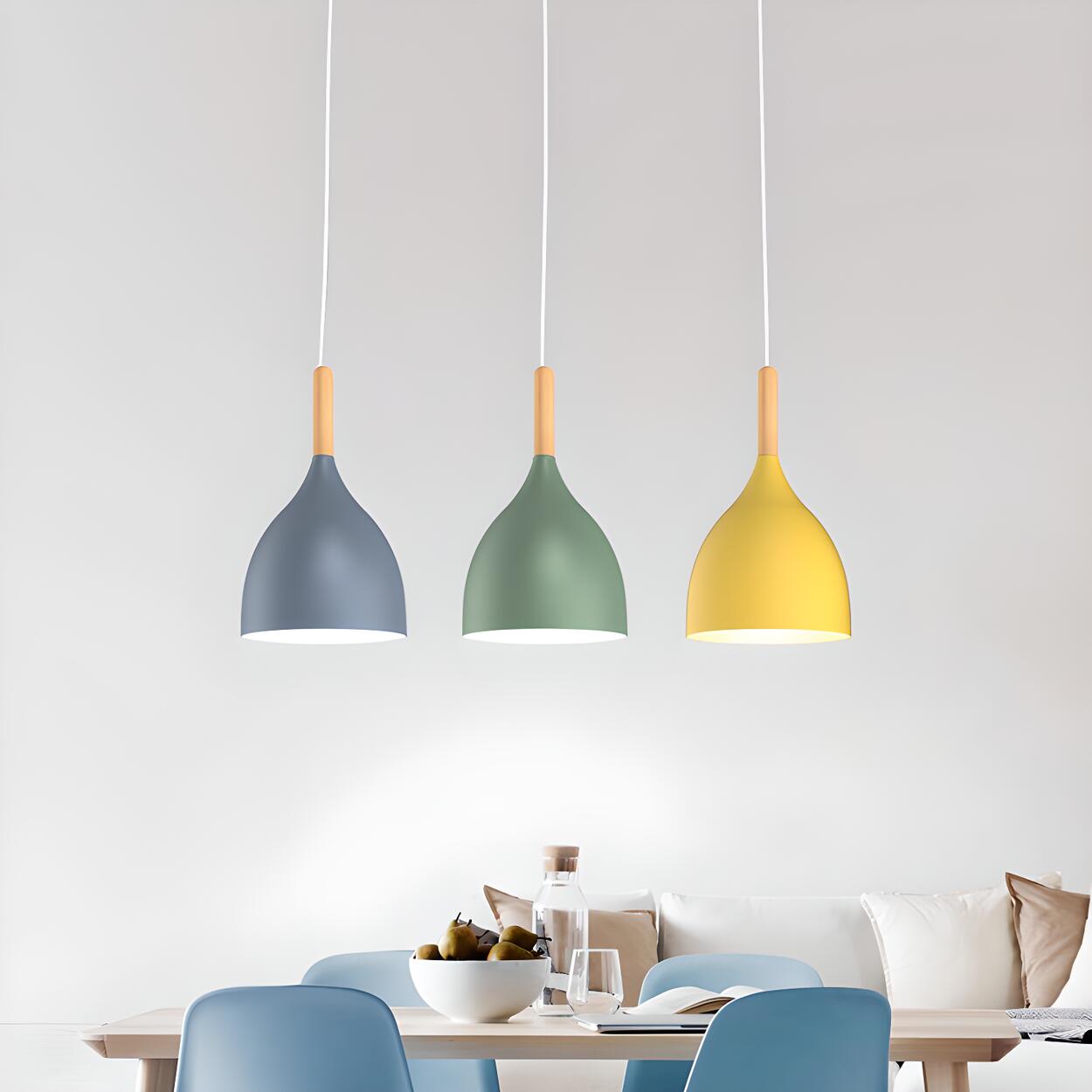 Multicolor Modern 3-Light Cone Island Pendant Light