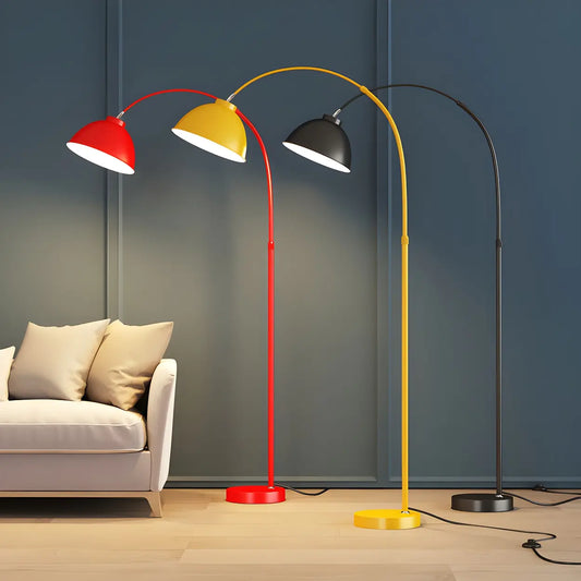 Multicolor Simple Dome and Arc Metal LED Floor Lamp