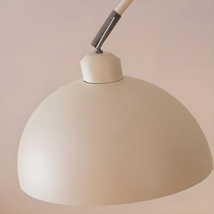 Multifunctional White Dome Floor Lamp with Side Table