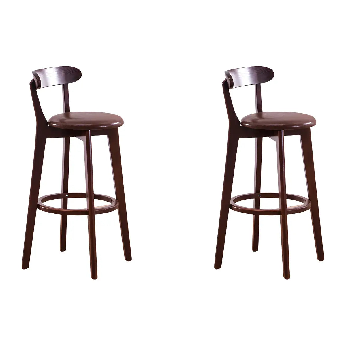 Natural Round Beech Cotton Backrest Wood Bar Stool