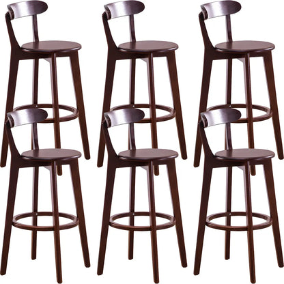 Natural Round Beech Cotton Backrest Wood Bar Stool