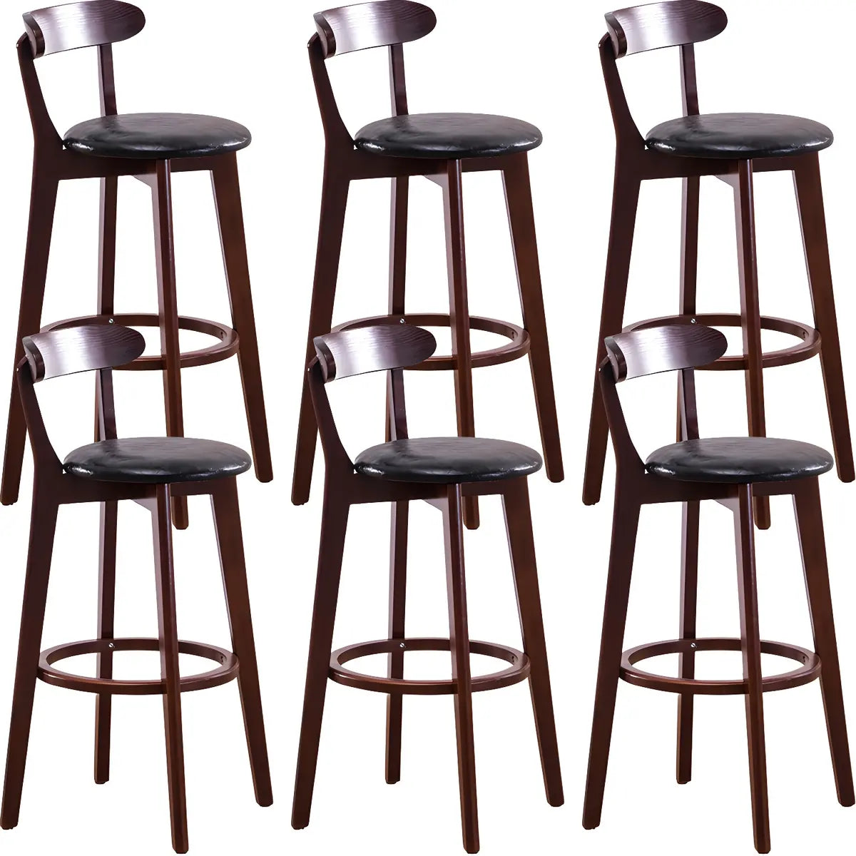 Natural Round Beech Cotton Backrest Wood Bar Stool