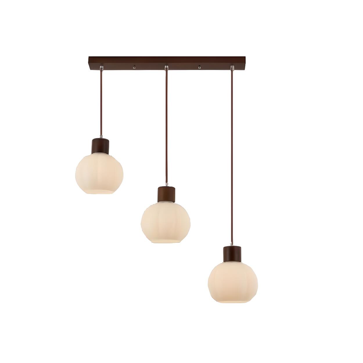 Nordic 3-Light Globe Wooden Island Pendant Light