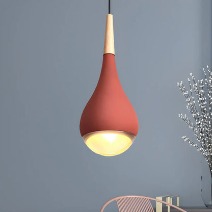 Nordic Modern Ceramic Teardrop Green Pendant Light