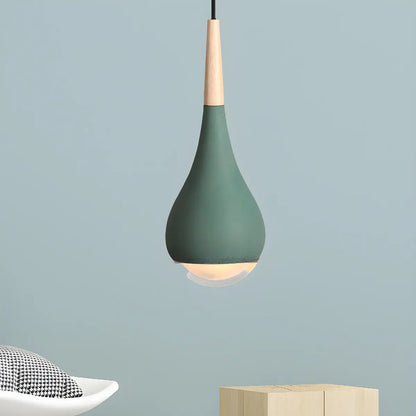 Nordic Modern Ceramic Teardrop Green Pendant Light