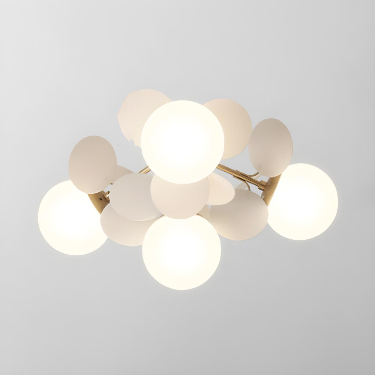 Nordic White Glass Bubble Semi-Flush Mount Ceiling Lamp