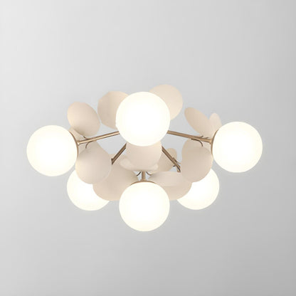 Nordic White Glass Bubble Semi-Flush Mount Ceiling Lamp