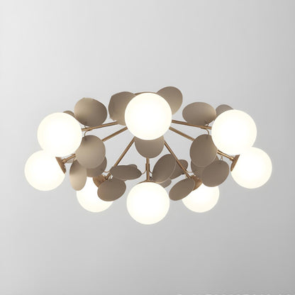 Nordic White Glass Bubble Semi-Flush Mount Ceiling Lamp