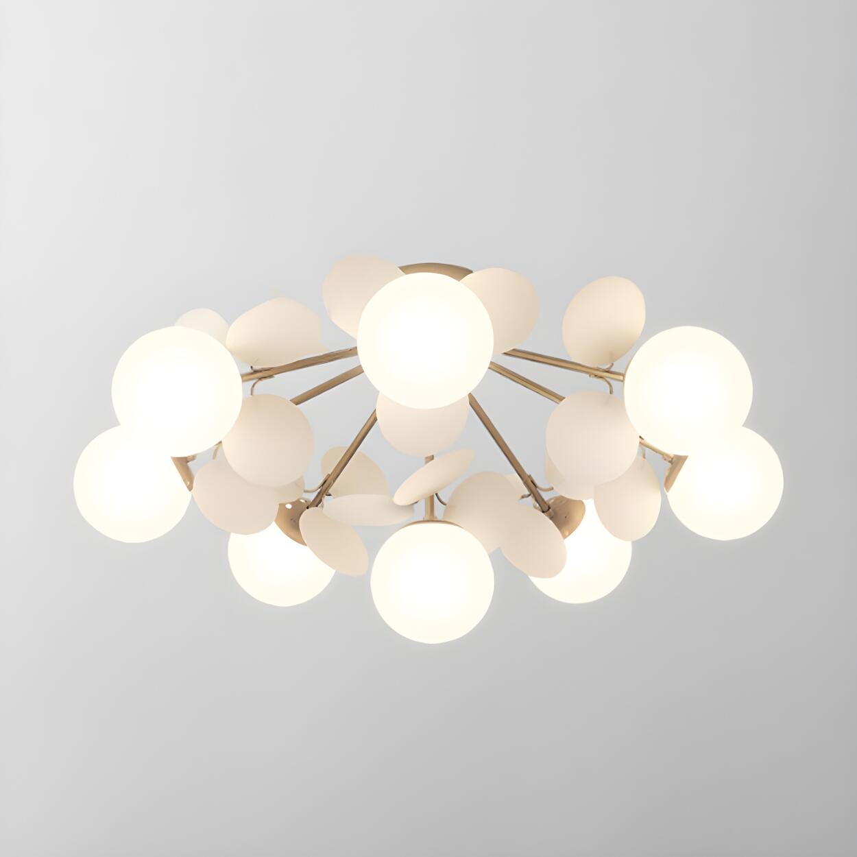 Nordic White Glass Bubble Semi-Flush Mount Ceiling Lamp