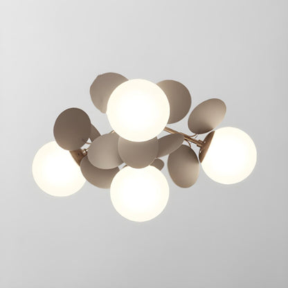 Nordic White Glass Bubble Semi-Flush Mount Ceiling Lamp