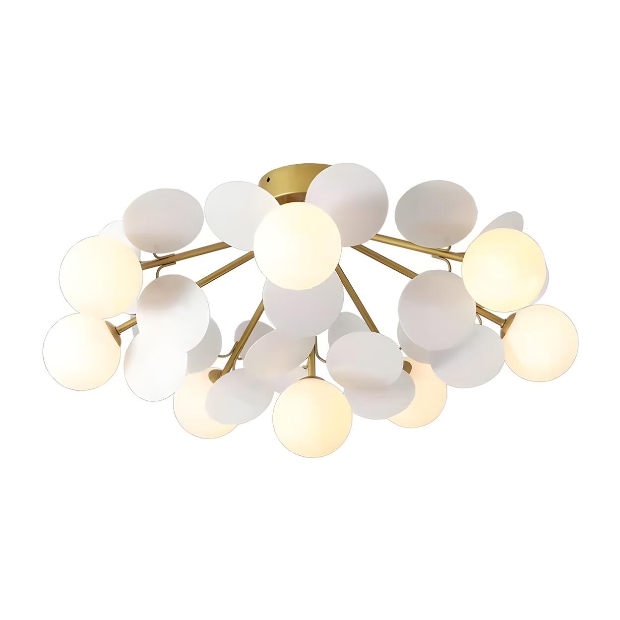 Nordic White Glass Bubble Semi-Flush Mount Ceiling Lamp