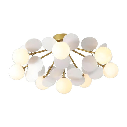 Nordic White Glass Bubble Semi-Flush Mount Ceiling Lamp