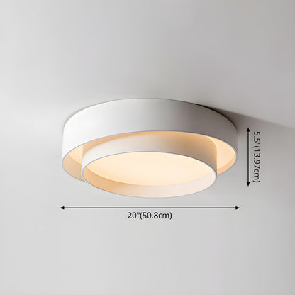 Nordic White Layered Drum LED Flush Mount Ceiling Light