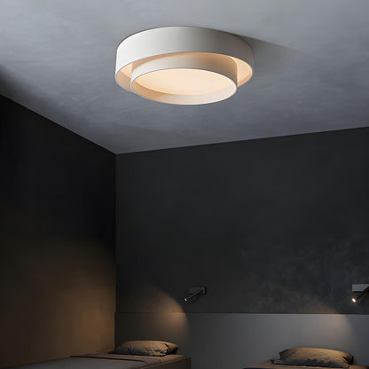 Nordic White Layered Drum LED Flush Mount Ceiling Light