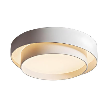 Nordic White Layered Drum LED Flush Mount Ceiling Light